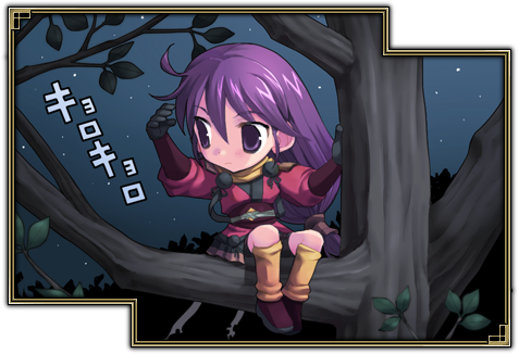 Kanami sitting in a tree at night